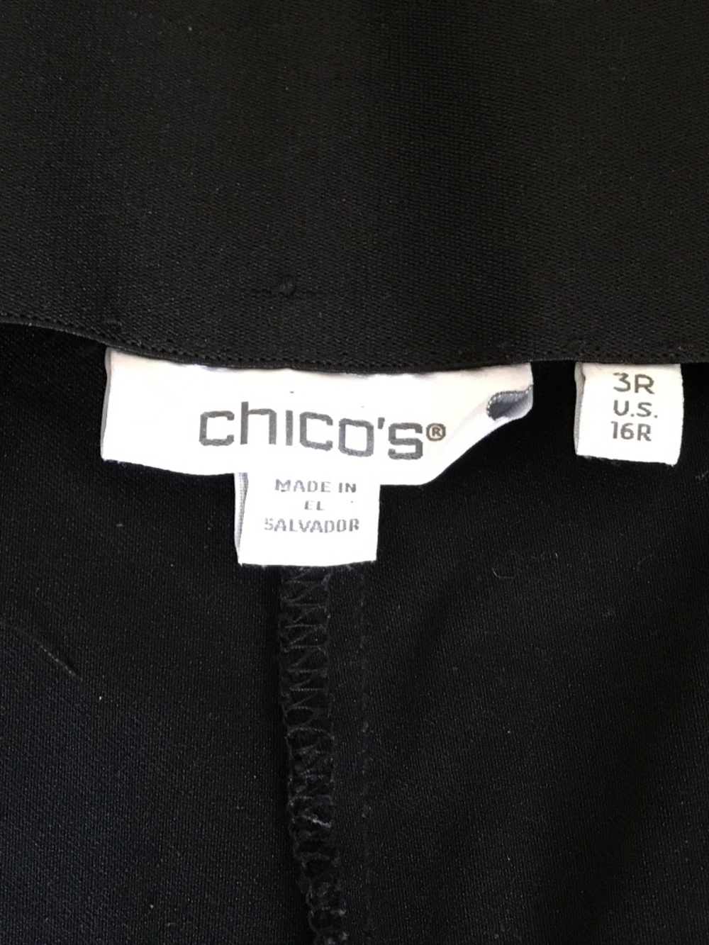 Chico’s size 3R (16) black pull on slacks - Picture 2 of 4